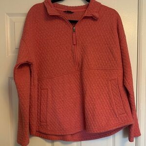 Eddie Bauer Quilted 1/2 Zip Pullover | Heathered Tea Rose | XL